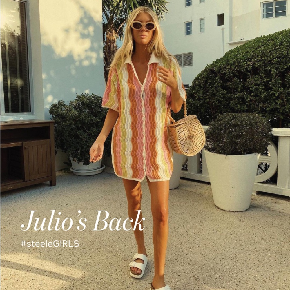 NWOT - Striped Crochet Cover Up